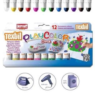 Opakowanie Farby w sztyfcie Textil One 12 kolorów PLAYCOLOR