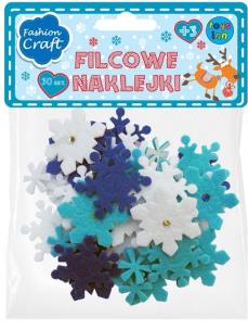 Opakowanie Filcowe naklejki śnieżynki (30 sztuk)
