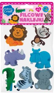 Opakowanie Filcowe naklejki zwierzęta dżungli (7 szt)