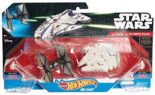Opakowanie Hot Wheels Gwiezdne Wojny Millenium Falcon i Tie-Fighter
