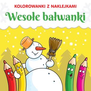 Okładka książki Kolorowanki z naklejkami. Wesołe bałwanki