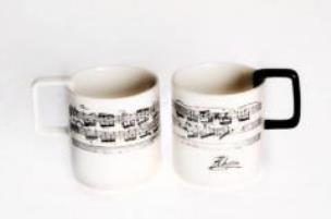 Zdjęcie produktu Kubek biały z motywem nut Chopina