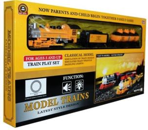 Opakowanie Lokomotywa z wagonami i torami