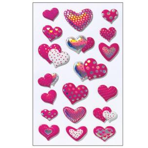 Opakowanie Naklejki B ozdobne 3D Serduszka