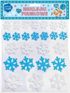 Opakowanie Naklejki piankowe śnieżynki (25 sztuk)