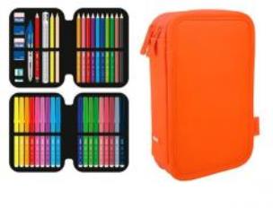 Opakowanie Piórnik 2 poz. z wyprawką Touch Fluo Orange MILAN