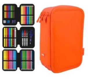 Opakowanie Piórnik 3 poz. z wyprawką Touch Fluo Orange MILAN