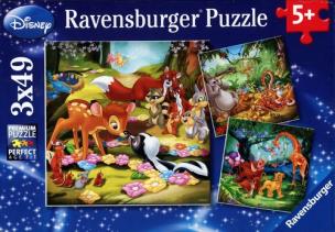 Opakowanie Puzzle Disney Bambi, Baloo i Simba 3x49