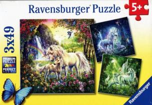 Opakowanie Puzzle Jednorożce 3x49