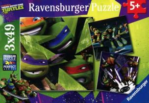 Opakowanie Puzzle Żółwie Ninja 3x49