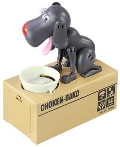 Opakowanie Skarbonka pies zlizuje monety  czarny