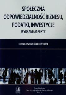 Okładka książki Społeczna odpowiedzialność biznesu podatki inwestycje