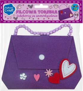 Opakowanie Torebka filcowa fioletowa z naklejkami