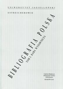 Opakowanie Bibliografia polska Estreicherów Tom 1 Rama wydawnicza, studia i źródła