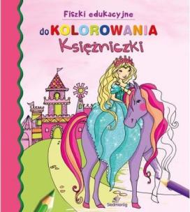 Okładka książki Fiszki edukacyjne do kolorowania Księżniczki