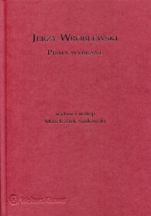 Okładka książki Jerzy Wróblewski Pisma wybrane