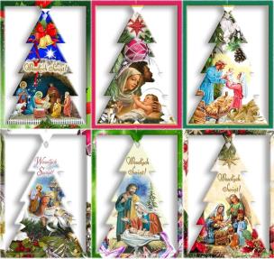 Opakowanie Karnet B6 Boże Nar. Choinka 3D Religia (10szt) MIX