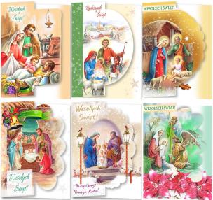 Opakowanie Karnet B6 Boże Nar. Wycinany Religia (10sz) MIX