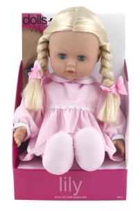 Opakowanie Lalka bobas Lily z miękkiego materiału różowa 41 cm