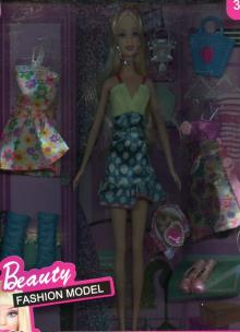 Opakowanie Lalka Fashion Girl 29 cm z ubrankami 6 elementów