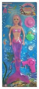 Opakowanie Lalka syrenka ze świecącym ogonem + akcesoria różowa