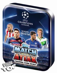 Opakowanie Liga mistrzów - puszka z kartami (36 kart). Zawiera kartę LE