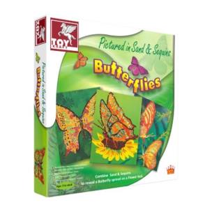 Opakowanie Motyle zdobione piaskiem i cekinami