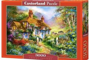 Okładka książki Puzzle 3000 Forest Cottage CASTOR
