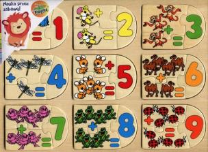 Opakowanie Puzzle drewniane układanka do nauki liczenia z dodawaniem