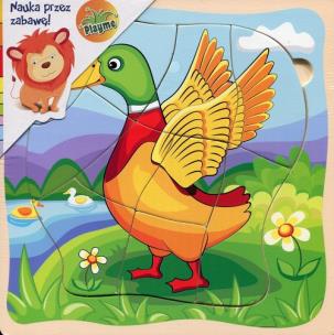 Opakowanie Puzzle drewniane układanka kaczka 10 elementów