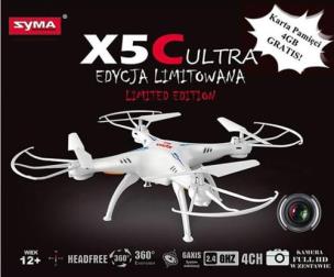 Opakowanie Quadrocopter SYMA X5C ULTRA kamera HD biały