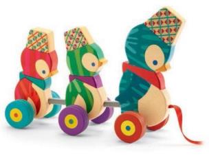 Opakowanie Rodzina pingwinków do ciągnięcia na sznurku