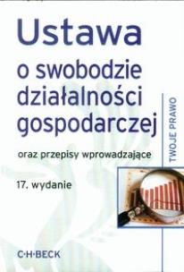 Okładka książki Ustawa o swobodzie działalności gospodarczej