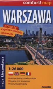 Opakowanie Warszawa laminowany plan miasta 1:26 000 mapa kieszonkowa