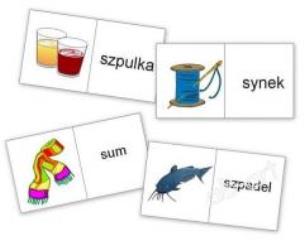 Opakowanie Domino logopedyczne wyrazowo - obrazkowe S-SZ