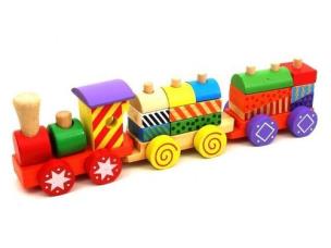 Opakowanie Drewniana kolejka z klockami Playme