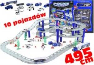 Opakowanie Duży Tor Samochodowy Policja 10 pojazdów 495cm