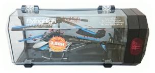 Opakowanie Helikopter latający 18cm 3,5 kanałowy w plastikowej tubie srebrny