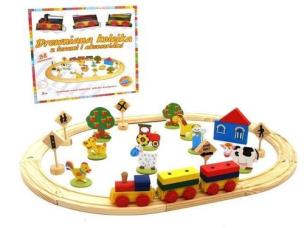 Opakowanie Kolejka drewniana 38 elementów