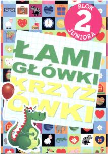 Łamigłówki Krzyżówki blok juniora 2. Autor: Krzysztof Wiśniewski (ilustr.). Multiszop.pl Okładka książki Łamigłówki Krzyżówki blok juniora 2
