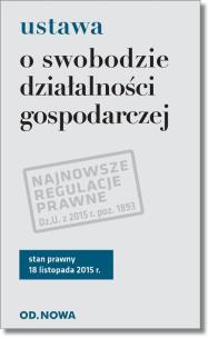 Okładka książki Ustawa o swobodzie działalności gospodarczej