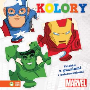 Okładka książki Avengers z puzzlami Kolory