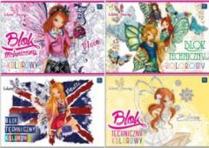 Opakowanie Blok techniczny kolorowy A4/10K Winx (10szt)