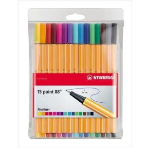 Opakowanie Cienkopis Point 15 kolorów etui STABILO