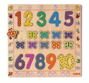 Opakowanie Drewniane cyfry i motyle