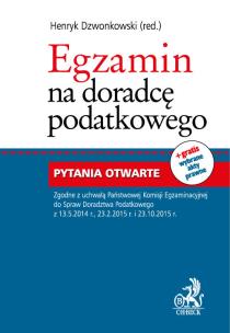 Okładka książki Egzamin na doradcę podatkowego Pytania otwarte