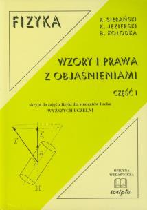 Okładka książki Fizyka Wzory i prawa z objaśnieniami część 1