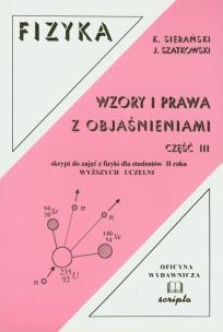 Okładka książki Fizyka Wzory i prawa z objaśnieniami część 3