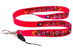 Opakowanie Folk smycz z wzorem łowickim - różowa