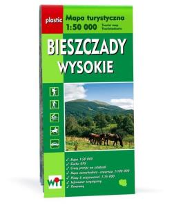Okładka książki Mapa turystyczna Bieszczady Wysokie 1:50 000 WiT